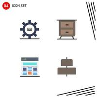 4 creativo icone moderno segni e simboli di ambientazione pagina web posta interno centro modificabile vettore design elementi