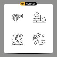 4 creativo icone moderno segni e simboli di pinze realizzazione riparazione la logistica eccezionale modificabile vettore design elementi