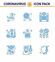 covid19 corona virus contaminazione prevenzione blu icona 25 imballare come come mezzi di trasporto emergenza ricerca ambulanza medico virale coronavirus 2019 nov malattia vettore design elementi