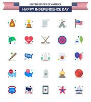 contento indipendenza giorno Stati Uniti d'America imballare di 25 creativo appartamenti di ringraziamento americano testo americano tenda modificabile Stati Uniti d'America giorno vettore design elementi