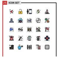 25 creativo icone moderno segni e simboli di politico nucleare inteligente orologio Giochi fuoco opera modificabile vettore design elementi