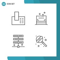 mobile interfaccia linea impostato di 4 pittogrammi di elettrodomestici Internet Telefono bagno dolce modificabile vettore design elementi