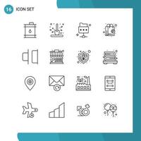16 utente interfaccia schema imballare di moderno segni e simboli di orizzontale shopping pala negozio negozio App modificabile vettore design elementi