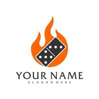 fuoco domino logo vettore modello, creativo domino logo design concetti