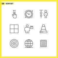 9 creativo icone moderno segni e simboli di umano avatar attività commerciale wireframe persone modificabile vettore design elementi