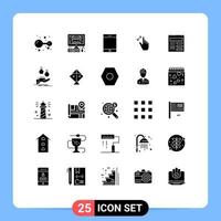 impostato di 25 moderno ui icone simboli segni per di base documento ipad toccare interfaccia modificabile vettore design elementi