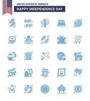 25 creativo Stati Uniti d'America icone moderno indipendenza segni e 4 ° luglio simboli di nazione berretto festa cappello aquila modificabile Stati Uniti d'America giorno vettore design elementi