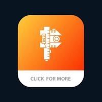 misurazione precisione misurare piccolo minuscolo mobile App pulsante androide e ios glifo versione vettore