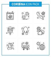 25 coronavirus emergenza iconset blu design come come nasale infezione freddo consultare pacchetto sangue virale coronavirus 2019 nov malattia vettore design elementi