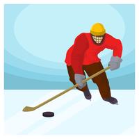 hockey invernale olimpica coreana piatta vettore