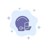 americano attrezzatura calcio casco protettivo blu icona su astratto nube sfondo vettore