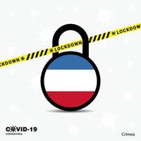 Crimea serratura giù serratura coronavirus pandemia consapevolezza modello covid19 serratura giù design vettore