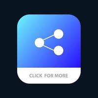media Condividere sociale condivisione mobile App pulsante androide e ios glifo versione vettore