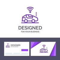 creativo attività commerciale carta e logo modello auto auto Wi-Fi segnale vettore illustrazione
