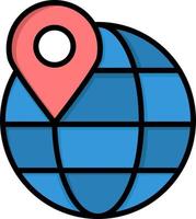 Posizione carta geografica globo Internet piatto colore icona vettore icona bandiera modello
