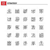 25 strategia icona impostato vettore sfondo