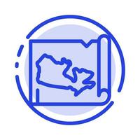 carta geografica mondo Canada blu tratteggiata linea linea icona vettore
