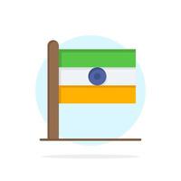 indiano bandiera cartello giorno astratto cerchio sfondo piatto colore icona vettore
