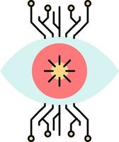 infrastruttura monitoraggio sorveglianza visione occhio piatto colore icona vettore