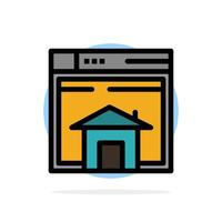 casa vendere ragnatela disposizione pagina sito web astratto cerchio sfondo piatto colore icona vettore
