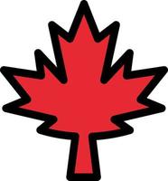 Canada foglia acero piatto colore icona vettore icona bandiera modello
