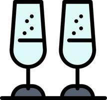celebrazione Champagne bicchieri Saluti tostatura piatto colore icona vettore icona bandiera modello