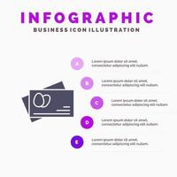 passaporto uovo Pasqua solido icona infografica 5 passaggi presentazione sfondo vettore