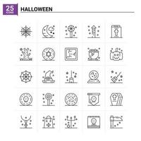 25 Halloween icona impostato vettore sfondo