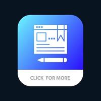 del browser testo penna formazione scolastica mobile App icona design vettore