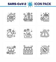 coronavirus nCoV-2019 covid19 prevenzione icona impostato virus laboratorio mezzi di trasporto borraccia fumo virale coronavirus 2019 nov malattia vettore design elementi