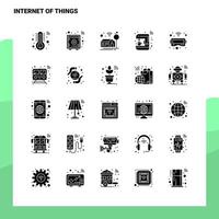 25 Internet di cose icona impostato solido glifo icona vettore illustrazione modello per ragnatela e mobile idee per attività commerciale azienda