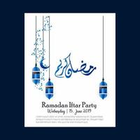 Ramadan kareem Arabo calligrafia e tradizionale lanterna islamico vettore design