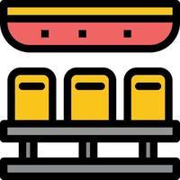 posti a sedere treno mezzi di trasporto viaggio piatto colore icona vettore icona bandiera modello