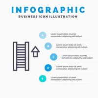 scala scala scala freccia linea icona con 5 passaggi presentazione infografica sfondo vettore