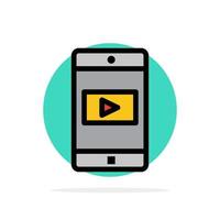 applicazione mobile mobile applicazione video astratto cerchio sfondo piatto colore icona vettore