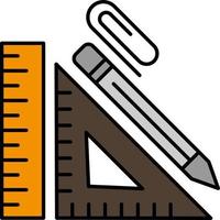 scala costruzione matita riparazione righello clip piatto colore icona vettore icona bandiera modello