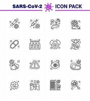 covid19 protezione coronavirus pendamico 16 linea icona impostato come come capsula sicurezza proteggere protezione batteri virale coronavirus 2019 nov malattia vettore design elementi