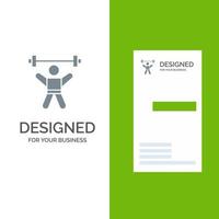 atleta Atletica avatar fitness Palestra grigio logo design e attività commerciale carta modello vettore