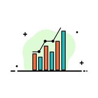 grafico analitica attività commerciale diagramma marketing statistica tendenze attività commerciale piatto linea pieno icona vettore bandiera modello