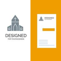 Chiesa Casa Pasqua attraversare grigio logo design e attività commerciale carta modello vettore
