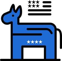 asino americano politico simbolo attività commerciale logo modello piatto colore vettore