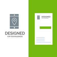 applicazione mobile mobile applicazione Posizione carta geografica grigio logo design e attività commerciale carta modello vettore