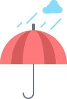 ombrello campeggio pioggia sicurezza tempo metereologico piatto colore icona vettore