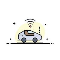 auto auto Wi-Fi segnale attività commerciale piatto linea pieno icona vettore bandiera modello