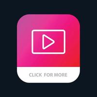 Youtube paly video giocatore mobile App pulsante androide e ios linea versione vettore
