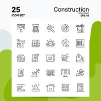 25 costruzione icona impostato 100 modificabile eps 10 File attività commerciale logo concetto idee linea icona design vettore
