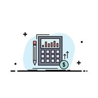 calcolo dati finanziario investimento mercato piatto colore icona vettore
