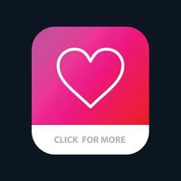 cuore amore piace cinguettio mobile App pulsante androide e ios linea versione vettore