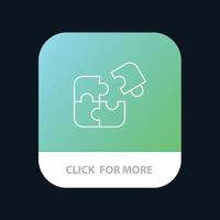 puzzle attività commerciale sega incontro pezzo successo mobile App pulsante androide e ios linea versione vettore