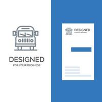 camion furgone veicolo formazione scolastica grigio logo design e attività commerciale carta modello vettore